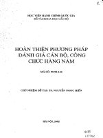 Hoàn thiện phương pháp đánh giá cán bộ, công chức hàng năm 