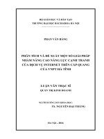 Phân tích và đề xuất một số giải pháp nhằm nâng cao năng lực cạnh tranh của dịch vụ internet trên cáp quang của VNPT hà tĩnh 