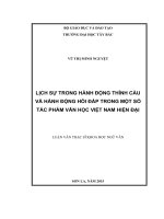 Lịch sự trong hành động thỉnh cầu và hành động hồi đáp trong một số tác phẩm văn học việt nam hiện đại 