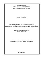 Pháp luật về bảo đảm thực hiện, hợp đồng tín dụng bằng biện pháp bảo lãnh (TT)