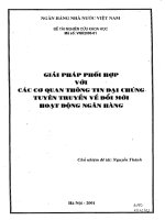 Giải pháp phối hợp với các cơ quan thông tin đại chúng tuyên truyền về đổi mới hoạt động ngân hàng 