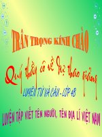 Luyện tập viết tên người, tên địa lí việt nam môn LTVC lớp 4 