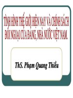 TÌNH HÌNH THẾ GIỚI HIỆN NAY và CHÍNH SÁCH đối NGOẠI của ĐẢNG, NHÀ nước VIỆT NAM  