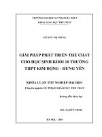 Giải pháp phát triển thể chất cho học sinh khối 10 trường THPT kim động   hưng yên 