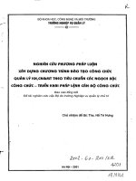 Nghiên cứu phương pháp luận xây dựng chương trình đào tạo công chức quản lý KHCN MT theo tiêu chuẩn ngạch bậc công chức triển khai pháp lệnh cán bộ công chức 