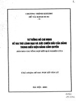Tư tưởng hồ chí minh về vai trò lãnh đạo và sức chiến đấu của đảng trong điều kiện đảng cầm quyền 