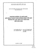 Phương hướng và giải pháp mở rộng thanh toán không dùng tiền mặt trong khu vực dân cư ở việt nam đến năm 2020 