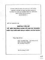 Những vấn đề về môi trường kinh tế cho sự nghiệp tiếp tục đổi mới hoạt động ngân hàng 