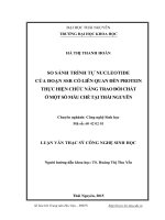 So sánh trình tự nucleotide của đoạn SSR có liên quan đến protein thực hiện chức năng trao đổi chất ở một số mẫu chè tại Thái Nguyên