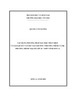 Vận dụng phương pháp dạy học phát hiện và giải quyết vấn đề vào chương “phương trình và hệ phương trình” đại số lớp 10 – THPT tỉnh sơn la 