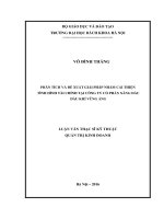 Phân tích và đề xuất giải pháp nhằm cải thiện tình hình tài chính tại công ty cổ phần xăng dầu dầu khí vũng áng 