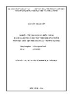 Nghiên cứu nội dung và tiêu chuẩn đánh giá kết quả học tập theo chương trình môn học giáo dục thể chất các trường đại học (TT)