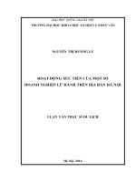 Hoạt động xúc tiến của một số doanh nghiệp lữ hành trên địa bàn hà nội 