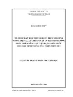 Tổ chức dạy học một số kiến thức chƣơng dòng điện xoay chiều (vật lý 12) theo hƣớng phát triển năng lực vận dụng kiến thức cho trung tâm giáo dục thƣờng xuyên miền núi