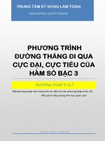 PHƯƠNG TRÌNH ĐƯỜNG THẲNG QUA điểm cực TRỊ PP PQT