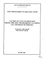 Vai trò của tòa án nhân dân trong việc đấu tranh phòng và chống các tội phạm về tình dục 