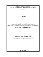 Thực hiện pháp lệnh dân chủ cơ sở trong cải cách hành chính ở huyện thái thụy, tỉnh thái bình hiện nay 