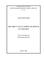 Thu thập và xử lý thông tin kinh tế của nhà báo 