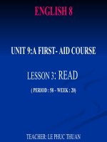 Reading unit 9  english 8 a first aid course 