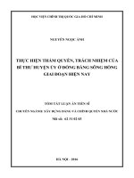 Thực hiện thẩm quyền, trách nhiệm của bí thư huyện ủy ở đồng bằng sông hồng giai đoạn hiện nay tt 