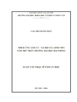 Thích ứng tâm lý – xã hội của sinh viên năm thứ nhất trường đại học hải phòng 