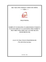 Nghiên cứu sự hài lòng của khách hàng về dịch vụ ngân hàng điện tử của Ngân hàng nông nghiệp và phát triển nông thôn Việt Nam trên địa bàn TP. Hà Nội