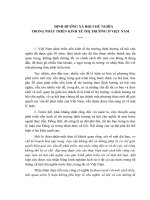 TIỂU LUẬN   ĐỊNH HƯỚNG xã hội CHỦ NGHĨA TRONG PHÁT TRIỂN KINH tế THỊ TRƯỜNG ở VIỆT NAM