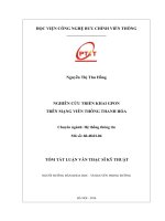 Nghiên cứu triển khai  GPON trên mạng viễn thông Thanh Hóa