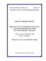 HIỆU QUẢ CỦA FLUOR HÓA NƯỚC MÁY TẠI THÀNH PHỐ HỒ CHÍ MINH (TỪ NĂM 1990 ĐẾN NĂM 2012)