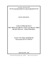 Tăng cường quản lý thu thuế giá trị gia tăng tại chi cục thuế huyện yên lạc, tỉnh vĩnh phúc 