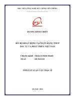 Rủi ro hoạt động tại Ngân hàng TMCP Đầu tư và phát triển Việt Nam