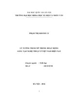 Lý tưởng thẩm mỹ trong hoạt động sáng tạo nghệ thuật ở việt nam hiện nay 