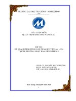 Đề tài Kế hoạch maketing sản phẩm hủ tiếu ăn liền tại thị trường nhật bản đến năm 2015