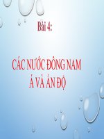 Bài 4  các nước đông nam á và ấn độ 