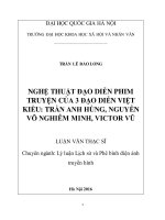 Nghệ thuật đạo diễn phim truyện của 3 đạo diễn việt kiều trần anh hùng, nguyễn võ nghiêm minh, victor vũ 