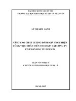 Nâng cao chất lượng đánh giá hiệu quả công việc nhân viên theo KPI tại công ty cổ phần đầu tư devico 