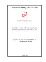 Hoạt động truyền thông Marketing  củaTrung tâm kinh doanh VNPT – Thanh Hóa