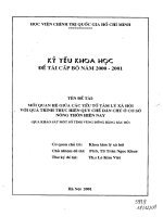 Mối quan hệ giữa các yếu tố tâm lý xã hội với quá trình thực hiện qui chế dân chủ ở cơ sở nông thôn hiện nay 