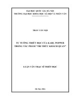 Tư tưởng triết học của karl popper trong tác phẩm “tri thức khách quan” 