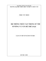 Hệ thống nhân vật trong sử thi m’nông và vấn đề thể loại 