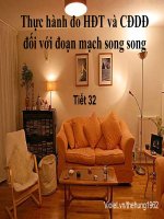 Bài 28  thực hành đo hiệu điện thế và cuỡng độ dòng điện đối với đoạn mạch song song 