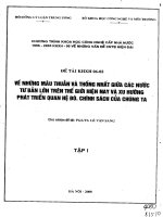 Về những mâu thuẫn và thống nhất giữa các nước tư bản lớn trên thế giới hiện nay và xu hướng phát triển quan hệ đó chính sách của chúng ta 