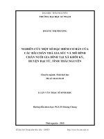 Nghiên cứu một số đặc điểm cơ bản của các bãi chăn thả gia súc và mô hình chăn nuôi gia đình tại xã khôi kỳ, huyện đại từ, tỉnh thái nguyên 