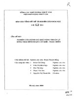 Nghiên cứu đánh giá khả năng thoát lũ sông thái bình đoạn cát khê ngọc điểm 