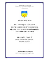 Đo lường sự hài lòng của doanh nghiệp khi sử dụng dịch vụ khai thuế qua mạng trên địa bàn thành phố Hồ Chí Minh