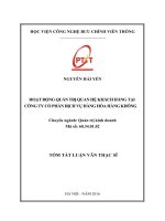 Hoạt động quản trị quan hệ khách hàng tại Công ty Cổ phần Dịch vụ hàng hóa hàng không