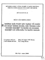 Những giải pháp xây dựng tổ chức và hoạt động đoàn, hội trong các doanh nghiệp tư nhân và doanh nghiệp có vốn đầu tư nước ngoài 