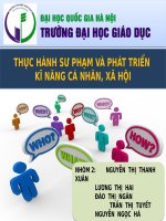 THỰC HÀNH sư PHẠM và PHÁT TRIỂN kĩ NĂNG cá NHÂN, xã hội 