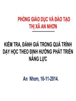 KIỂM TRA, ĐÁNH GIÁ TRONG QUÁ TRÌNH dạy học THEO ĐỊNH HƯỚNG PHÁT TRIỂN NĂNG lực 