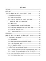 Nghiên cứu xây dựng hệ thống hỗ trợ ra quyết định tại Trường Trung cấp Sư phạm Mẫu giáo – Nhà trẻ Hà Nội